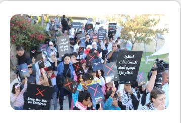 مسيرة صمت تضامنية من أطفال الأردن لأطفال غزة (صور)